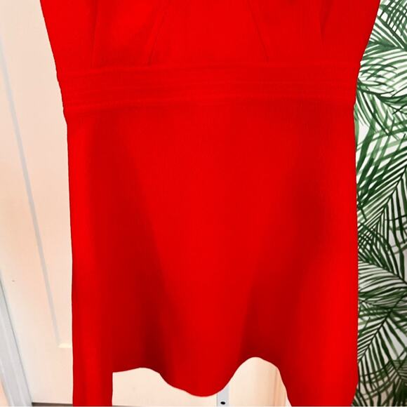 Sandro Red Textured Fit and Flare Mini Dress Small - Picture 5 of 12